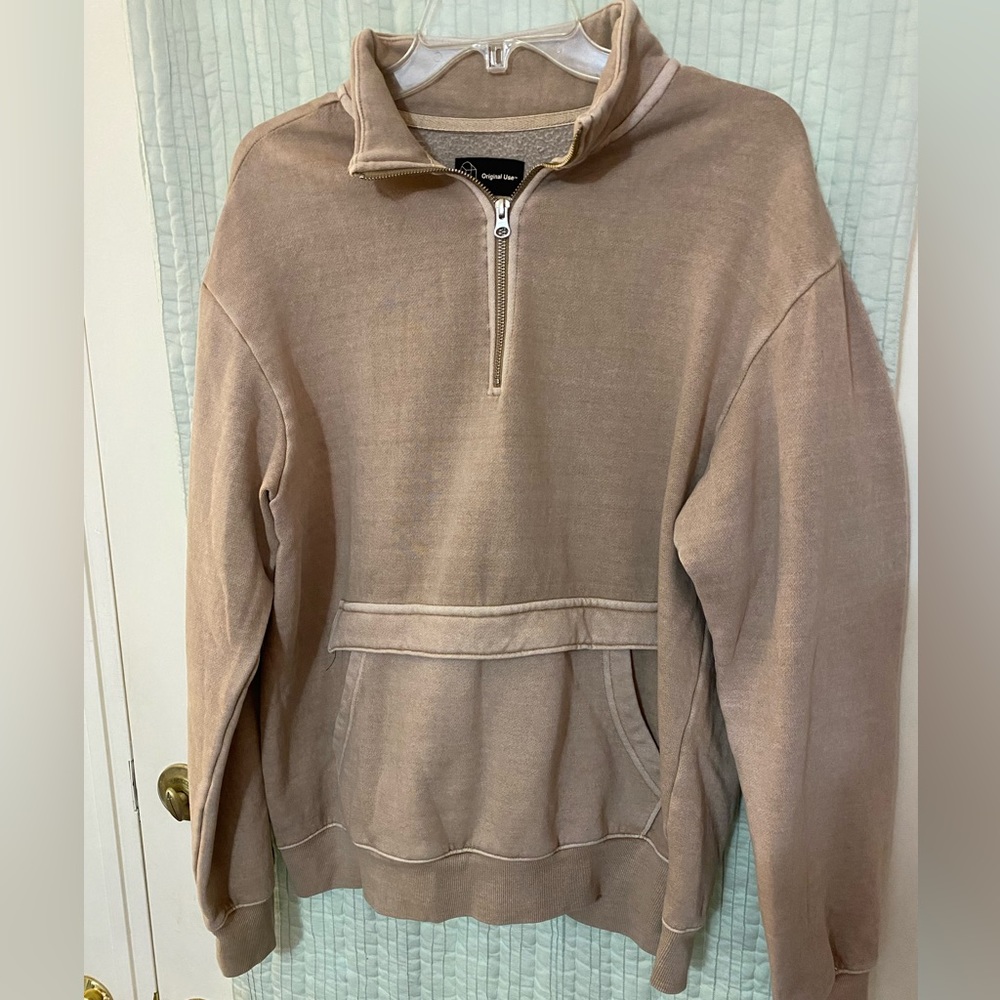 Original Use Tan Zip Up Sweater